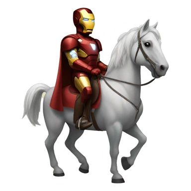 Iron man riding a horse sticker