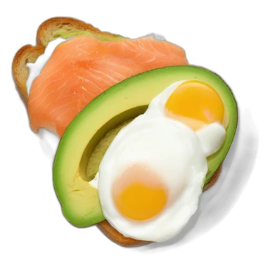 Avocado and salmon toast and poached egg sticker