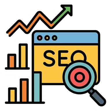 keywords, analytics, website, ranking, modern clean style SEO concept emoji sticker