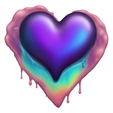 oil-slick emoji heart 2D sticker