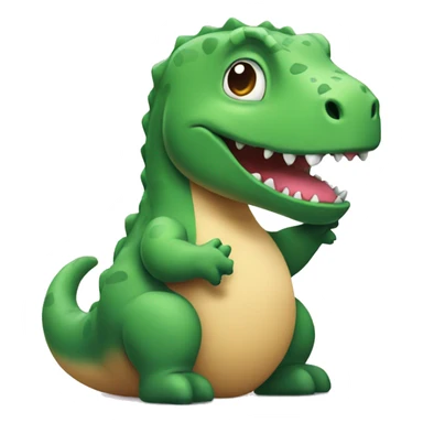 A cute little dinosaur eating cookies  sticker