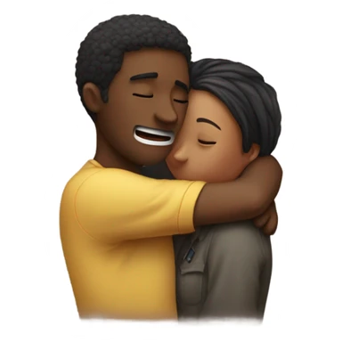 people hugging but one makes a sign of silence sticker