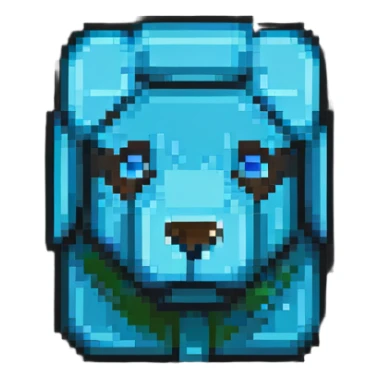 Minecraft logo inspired icon, blocky pixel art style sticker