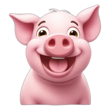 lauging pink pig sticker