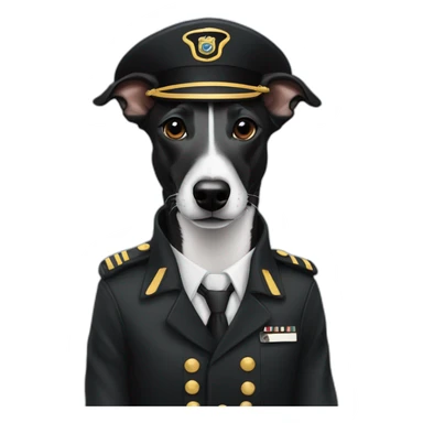 all black whippet dressed as pilot sticker