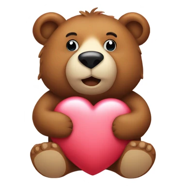 Bear with heart sticker