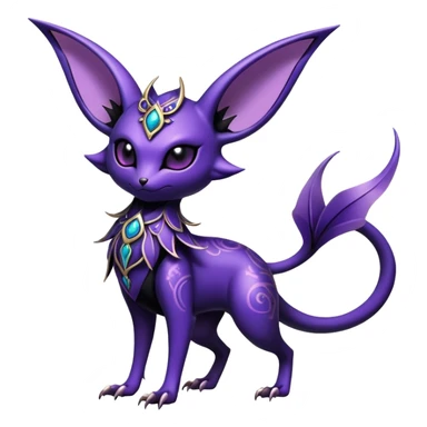 Shiny Exotic Badass Mysterious Gothic Noibat-Espeon-Pokémon-Fakémon-hybrid-creature (full body) sticker