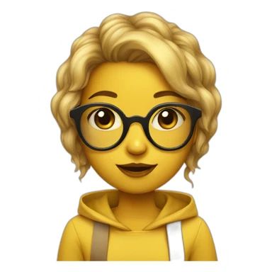 girl bee with glasses   sticker