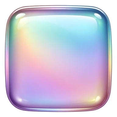 Sparkly glossy Pastel iridescent glass square sticker