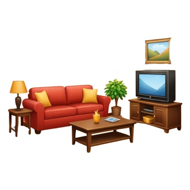 living room in ios emoji style sticker