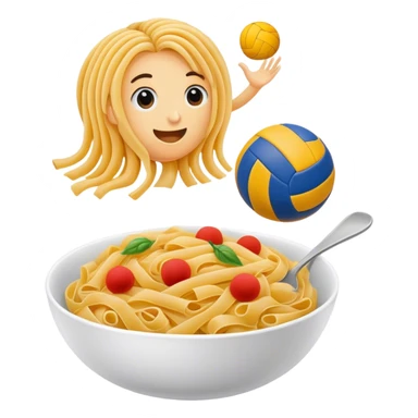 Volleyball and pasta  sticker