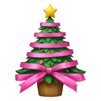 christmas tree with pink bows sticker