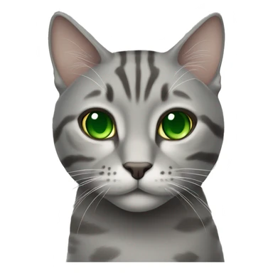 grey tabby cat with green eyes sticker