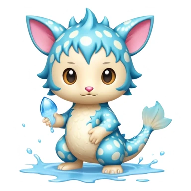 an edgy cute kawaii vernid-fionbri with splash patterns full body sticker