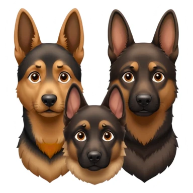 three german sheperds heads only sticker