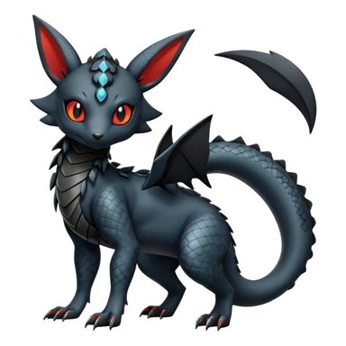 Modern Futuristic Scaly Cyber-Salandit-Umbreon-Litten-Hybrid (Full body) sticker