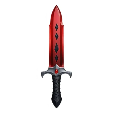 iOS emoji, dark fantasy dagger, obsidian blade, runes, blood drop, clean render, minimalism sticker