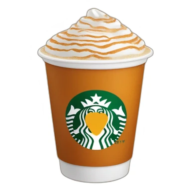 Pumpkin spice latte in a Starbucks cup sticker