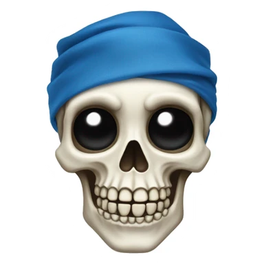 skeleton with blue bandanna  sticker