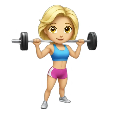 blonde girl doing weight training sticker