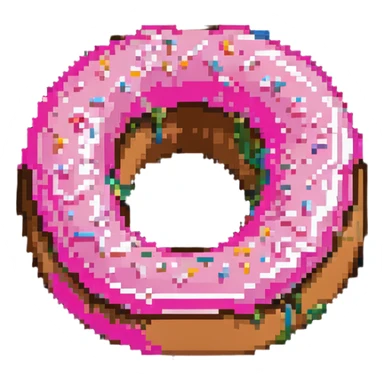 Donut with pink glaze sticker