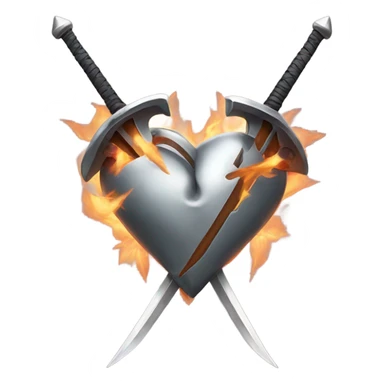 heart with swords sticker