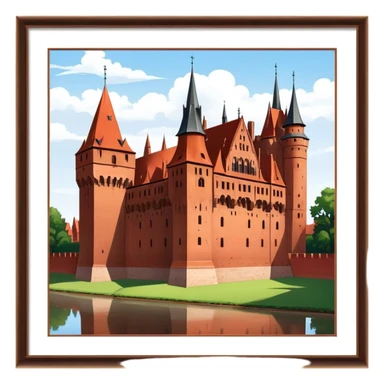 Malbork Castle Landmark Emoji – Featuring the red-brick fortress with its Gothic walls. sticker