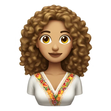 Mexican long curly hair lady sticker