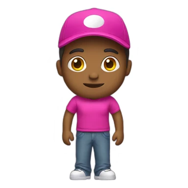 delivery boy with fucsia t-shirt sticker