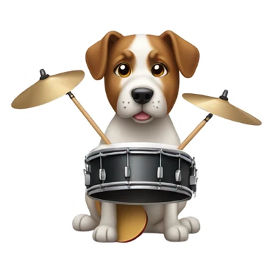 Dog playing the drums sticker