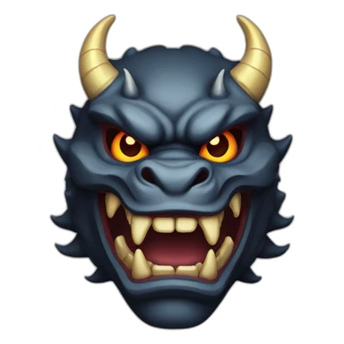 oni dark dragon japanese mask sticker
