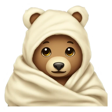  cute teddy bear cozy in vanilla blanket sticker