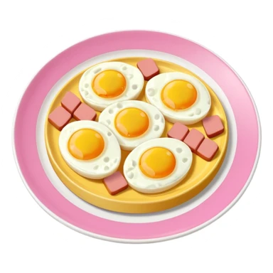 Toki Doki kawaii SPAM and eggs plate sticker