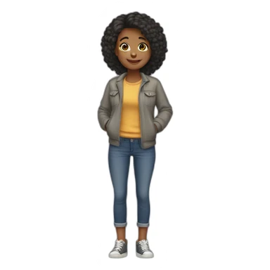 Full body girl в юбке спиной к зрителю наклонилась sticker