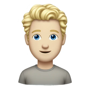 full body light curl blonde 30yo man blue eyed pale skin sticker