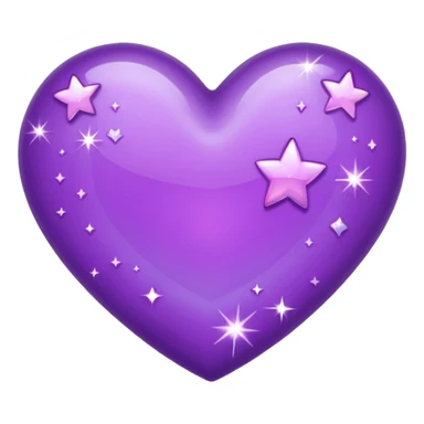 purple heart with sparkles sticker
