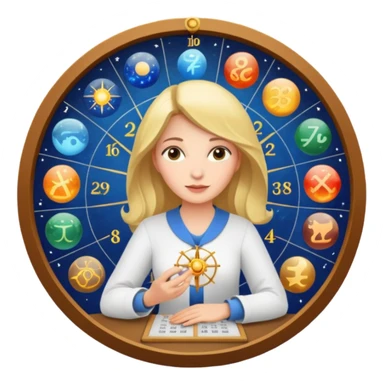 A woman astrologer calculating her birth chart  sticker