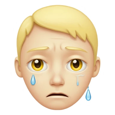 yellow face with tears, crying sticker
