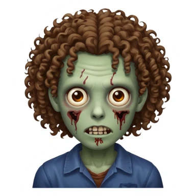 Zumbi de cabelo cacheado e olhos castanhos  sticker