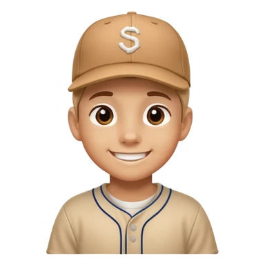 kid with a sideways baseball cap, smiling sticker