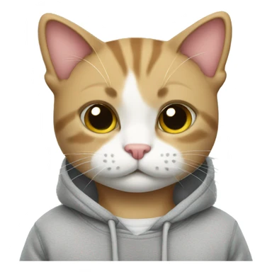 kitty wearing a sweatshirt sticker