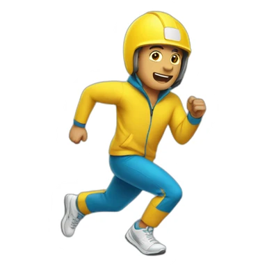 running man in yellow clothes sticker