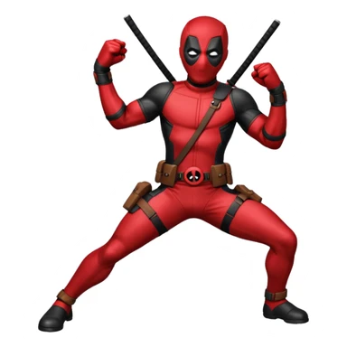 deadpool con pose de pelea sticker
