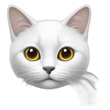 Un chat blanc avec des taches gris sticker