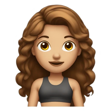 brown hair fitness girl sticker