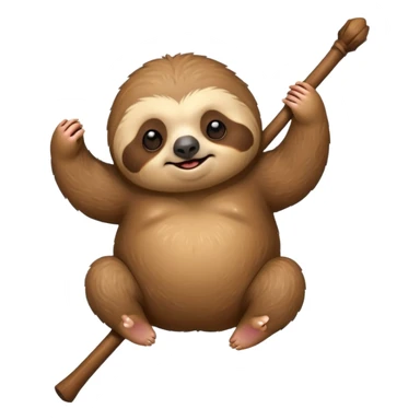 cute fat Sloth on stick sticker
