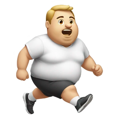 Fat guy running with butt out sticker