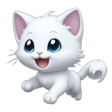 spilitual cartoon ghost kitten like pokemon floating in the air sticker