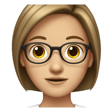white girl with short brown hair and glasses  sticker