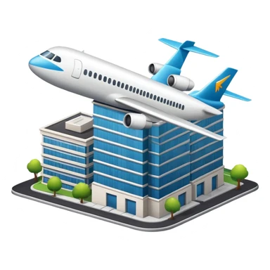 Edificio y avión  sticker